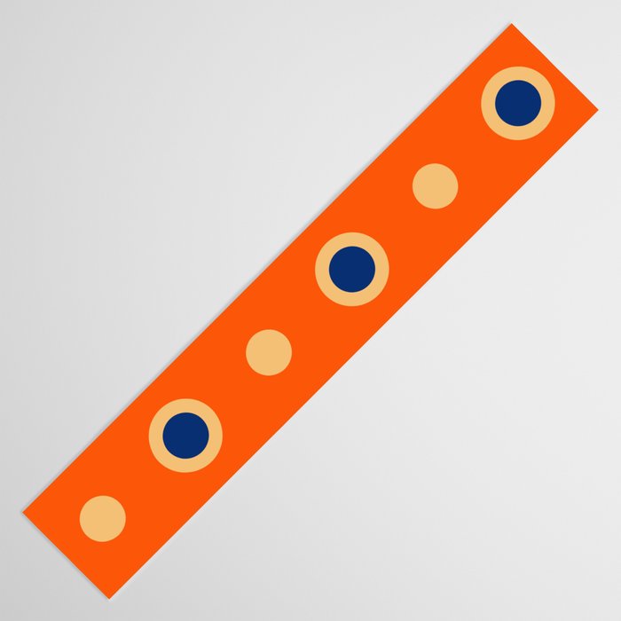 Mid Century Modern Scandinavian Art 241 Orange Blue Table Runner Gallery Image 3