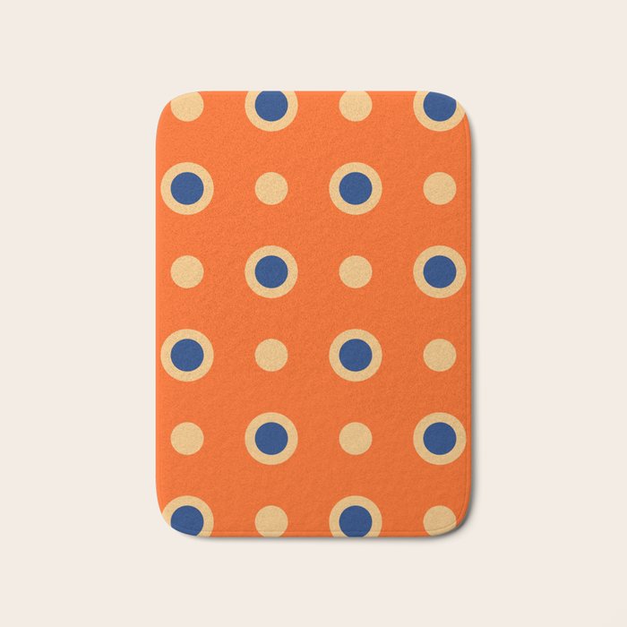 Mid Century Modern Scandinavian Art 241 Orange Blue Bath Mat Gallery Image 1
