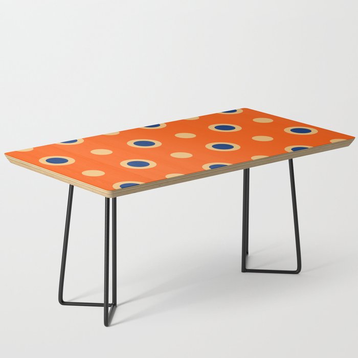 Mid Century Modern Scandinavian Art 241 Orange Blue Coffee Table Gallery Image 1