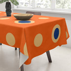 Mid Century Modern Scandinavian Art 241 Orange Blue Tablecloth Gallery Image 3