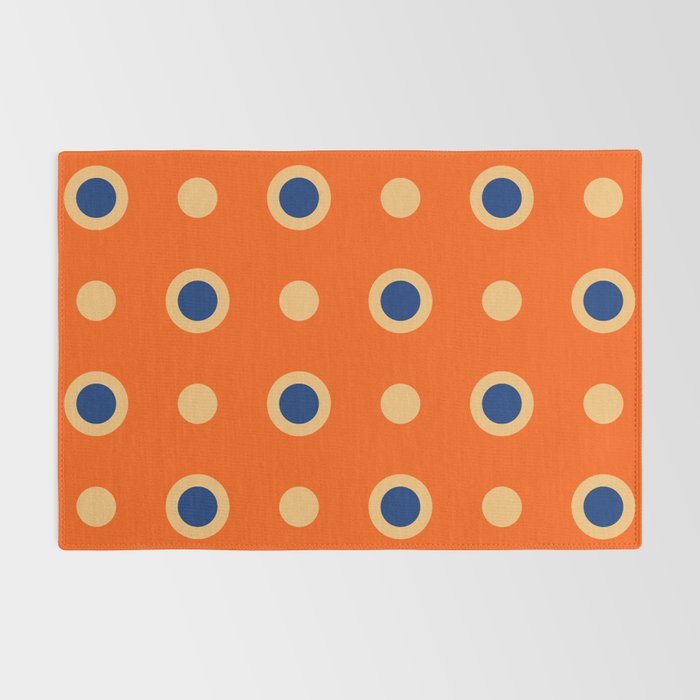 Mid Century Modern Scandinavian Art 241 Orange Blue Rug Gallery Image 2