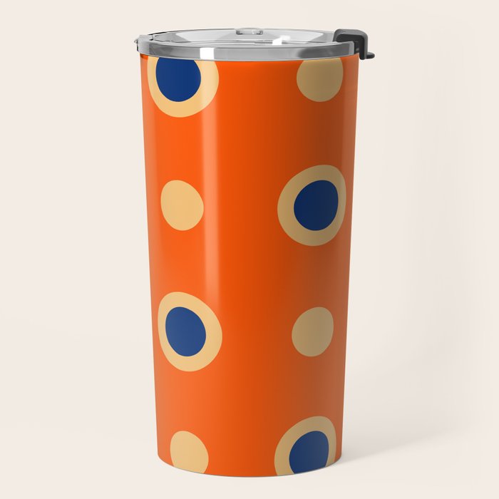 Mid Century Modern Scandinavian Art 241 Orange Blue Travel Mug Gallery Image 2