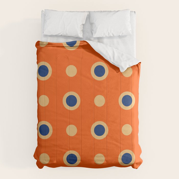 Mid Century Modern Scandinavian Art 241 Orange Blue Comforter Gallery Image 1