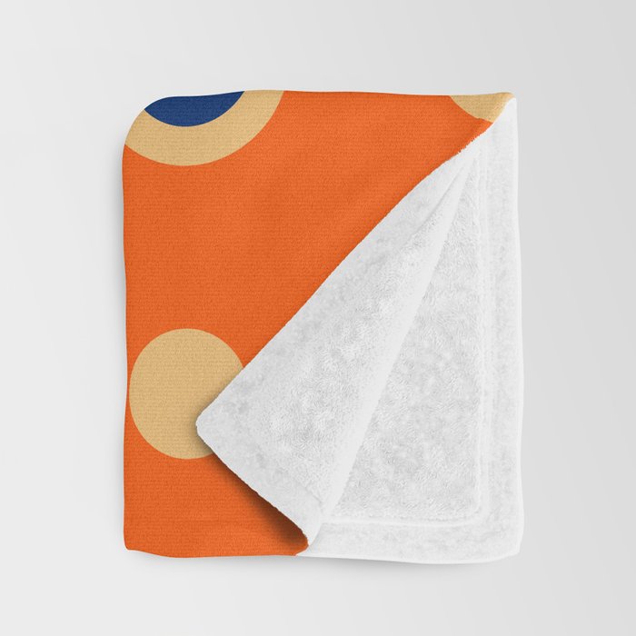 Mid Century Modern Scandinavian Art 241 Orange Blue Throw Blanket Gallery Image 3