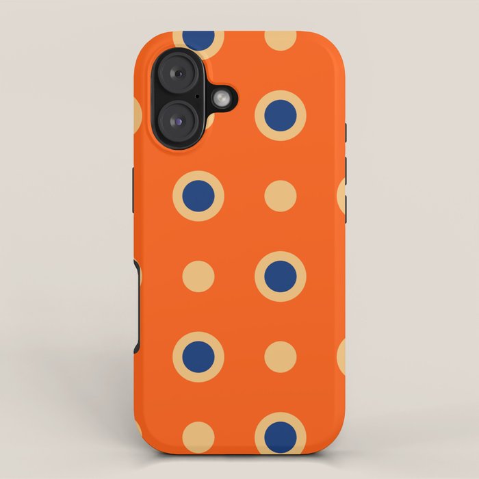 Mid Century Modern Scandinavian Art 241 Orange Blue iPhone Case Gallery Image 1