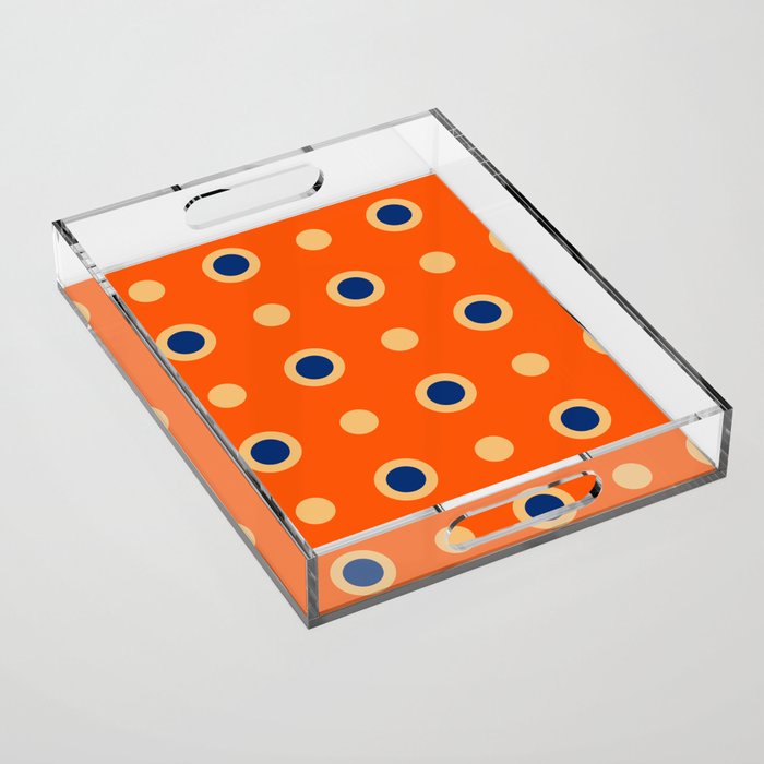 Mid Century Modern Scandinavian Art 241 Orange Blue Acrylic Tray Gallery Image 1