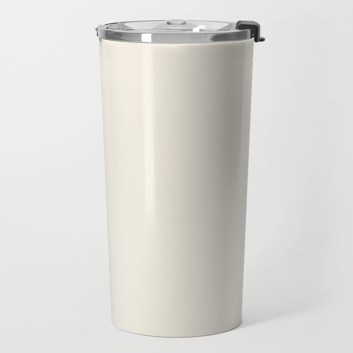 Solid Cream (Off White) Travel Mug Gallery Image 2