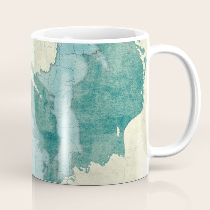 Michigan State Map Blue Vintage Coffee Mug Gallery Image 1