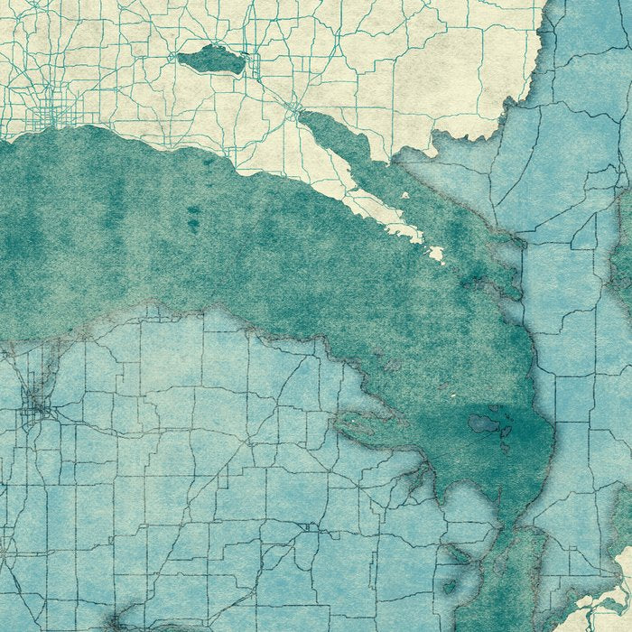 Michigan State Map Blue Vintage Coffee Mug Gallery Image 2