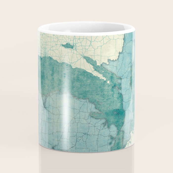 Michigan State Map Blue Vintage Coffee Mug Gallery Image 4