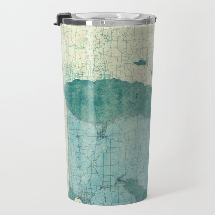 Michigan State Map Blue Vintage Travel Mug Gallery Image 3