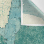 Michigan State Map Blue Vintage Wall Tapestry Gallery Image 3