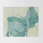 Michigan State Map Blue Vintage Throw Blanket Gallery Image 2