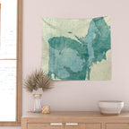 Michigan State Map Blue Vintage Wall Tapestry Gallery Image 2