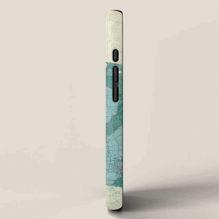 Michigan State Map Blue Vintage iPhone Case Gallery Image 2