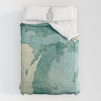 Michigan State Map Blue Vintage Duvet Cover Gallery Image 6