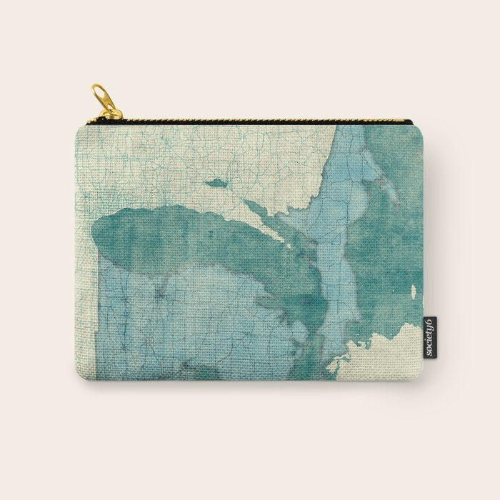 Michigan State Map Blue Vintage Carry All Pouch Gallery Image 1