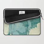 Michigan State Map Blue Vintage Laptop Sleeve Gallery Image 2