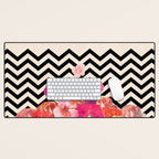Chevron Flora II Desk Mat Gallery Image 1