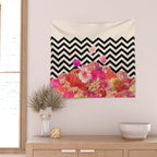 Chevron Flora II Wall Tapestry Gallery Image 2