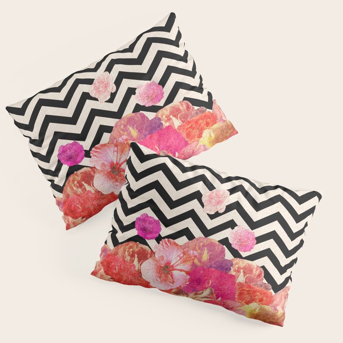 Chevron Flora II Pillow Sham Gallery Image 1
