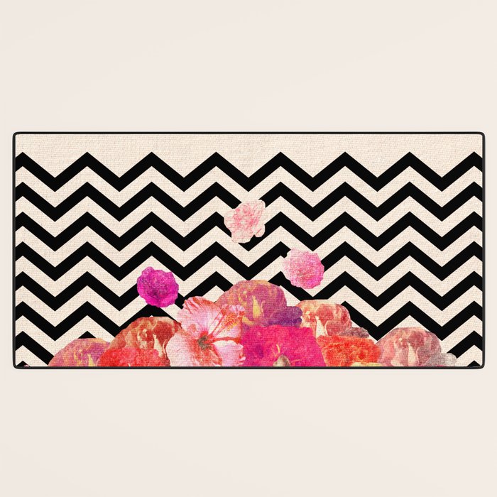 Chevron Flora II Desk Mat Gallery Image 3