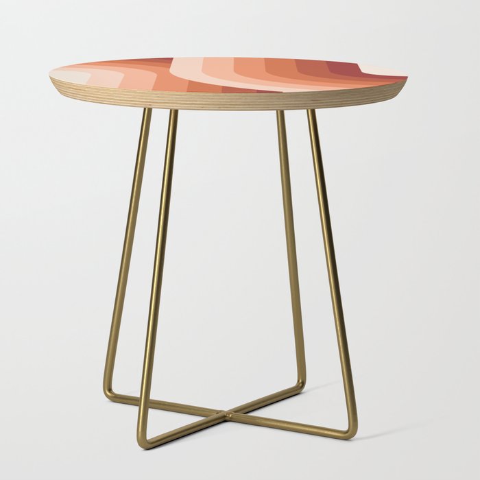 Mid Century Modern Geometric 89 in Terracotta Shades (Rainbow Abstract) Side Table Gallery Image 1