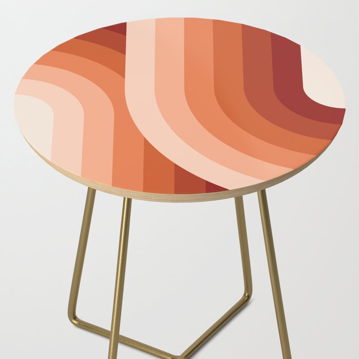 Mid Century Modern Geometric 89 in Terracotta Shades (Rainbow Abstract) Side Table Gallery Image 2