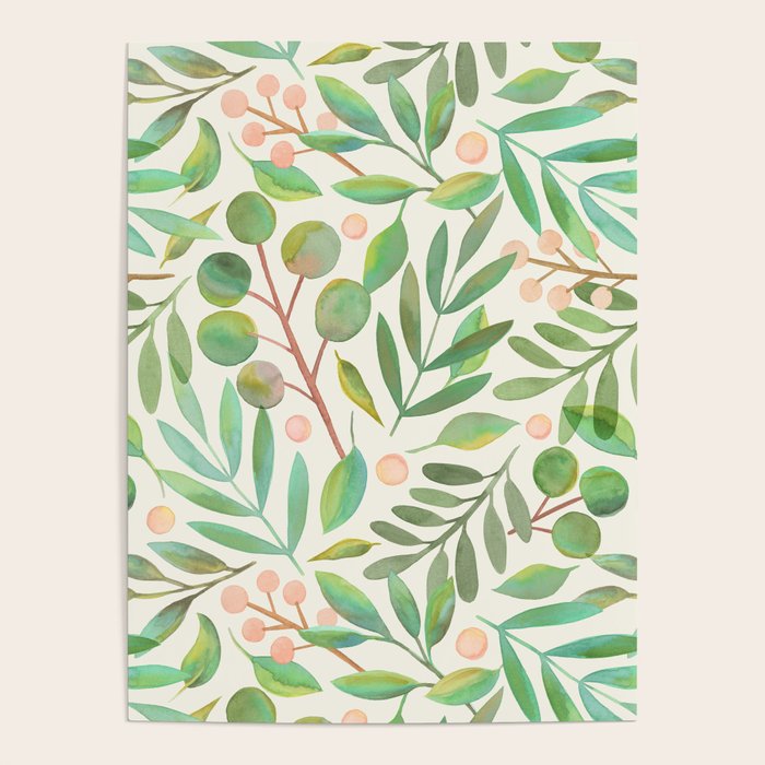 Watercolor Leaves I Poster Gallery Image 4