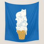 Cats Ice Cream Wall Tapestry Gallery Image 4
