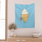 Everyone Poops (Blue) Wall Tapestry Gallery Image 2