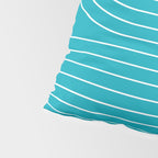 Minimal Line Curvature XV Bright Aqua Mid Century Modern Arch Abstract Pillow Sham Gallery Image 4