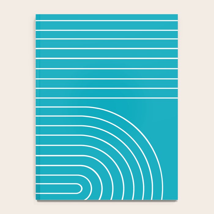 Minimal Line Curvature XV Bright Aqua Mid Century Modern Arch Abstract Notebook Gallery Image 4