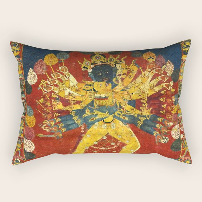 Tibetan Buddhist Kalachakra Wheel Time 1400s Rectangular Pillow Gallery Image 2
