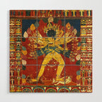 Tibetan Buddhist Kalachakra Wheel Time 1400s Wood Wall Art Gallery Image 1