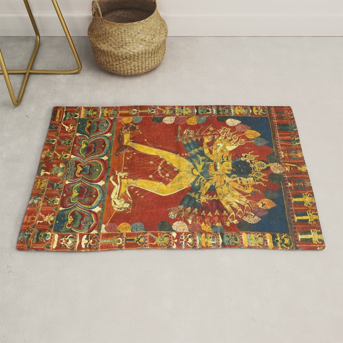 Tibetan Buddhist Kalachakra Wheel Time 1400s Rug Gallery Image 1