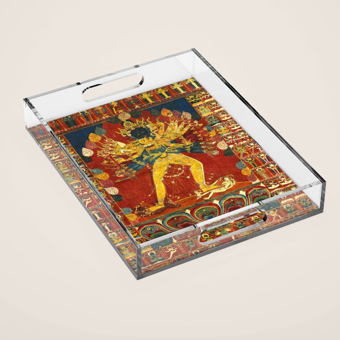 Tibetan Buddhist Kalachakra Wheel Time 1400s Acrylic Tray Gallery Image 1