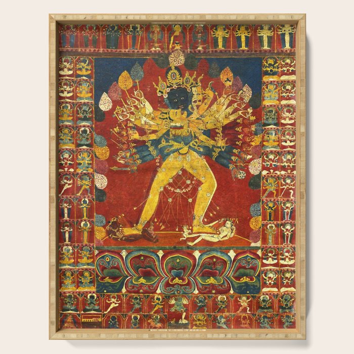 Tibetan Buddhist Kalachakra Wheel Time 1400s Serving Tray Gallery Image 1