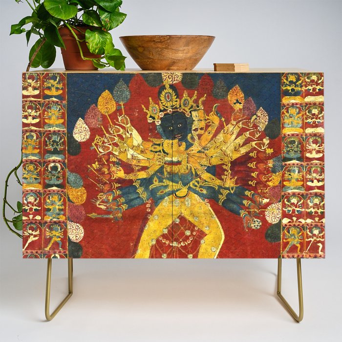 Tibetan Buddhist Kalachakra Wheel Time 1400s Credenza Gallery Image 1
