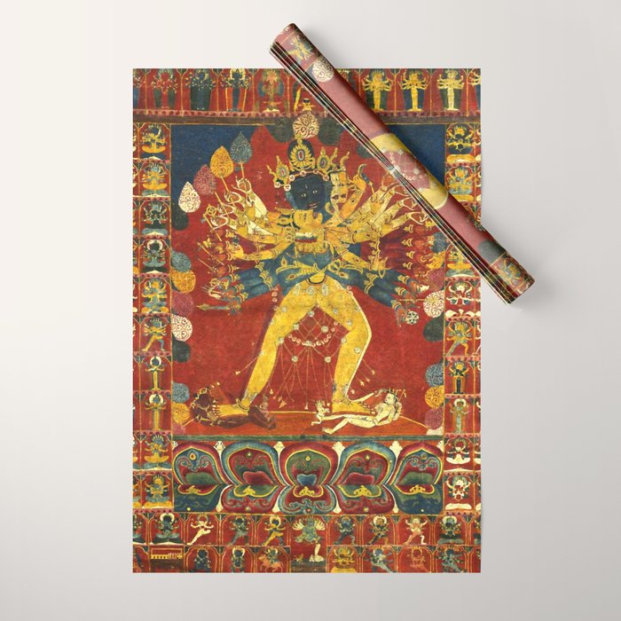 Tibetan Buddhist Kalachakra Wheel Time 1400s Wrapping Paper Gallery Image 1
