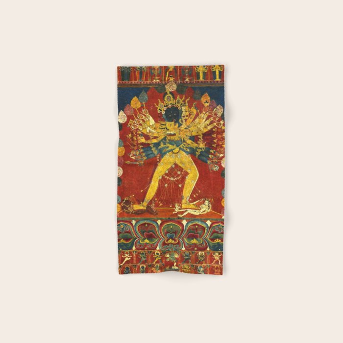 Tibetan Buddhist Kalachakra Wheel Time 1400s Bath Towel Gallery Image 1