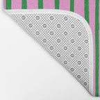 Green and Pink Brush Stroke Stripes Bath Mat Gallery Image 2