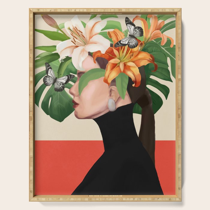 Floral Serenity Serving Tray Gallery Image 1