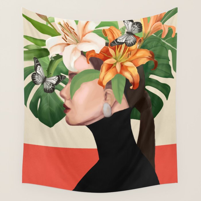 Floral Serenity Wall Tapestry Gallery Image 1