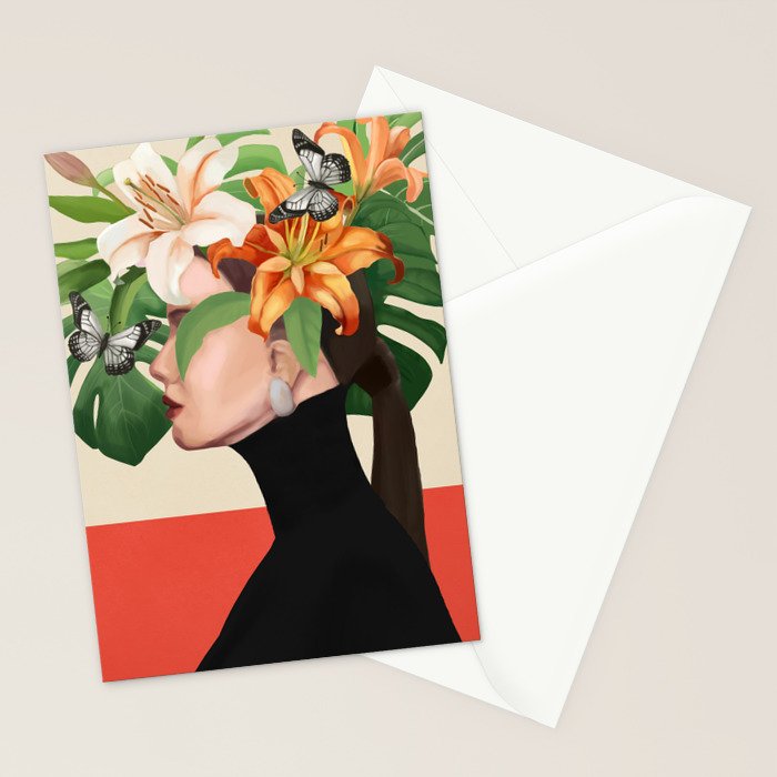 Floral Serenity Stationery Card Gallery Image 2