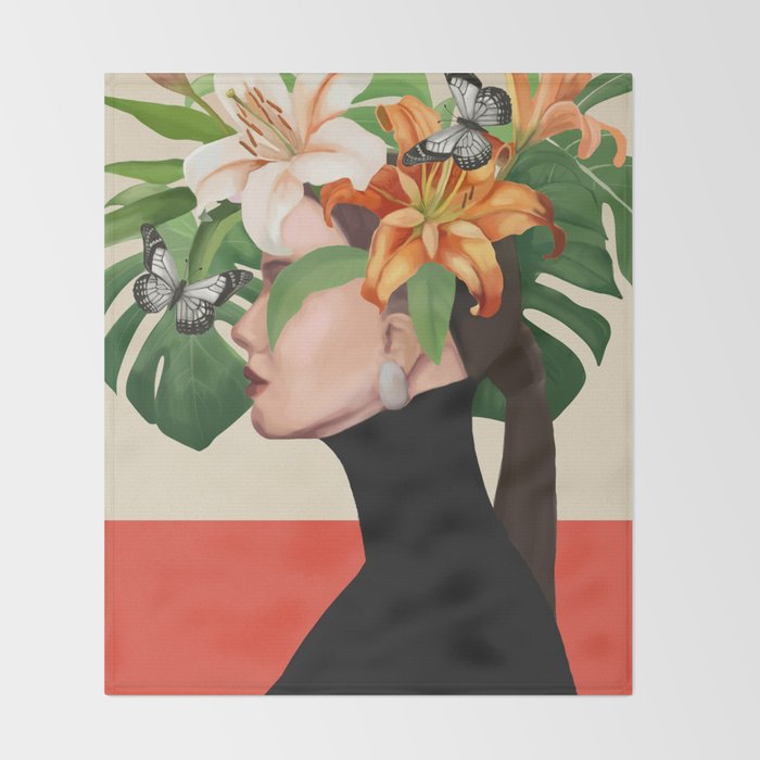 Floral Serenity Throw Blanket Gallery Image 2