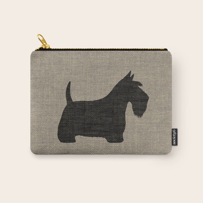 Scottish Terrier | Black Scottie Dog Silhouette Carry All Pouch Gallery Image 1