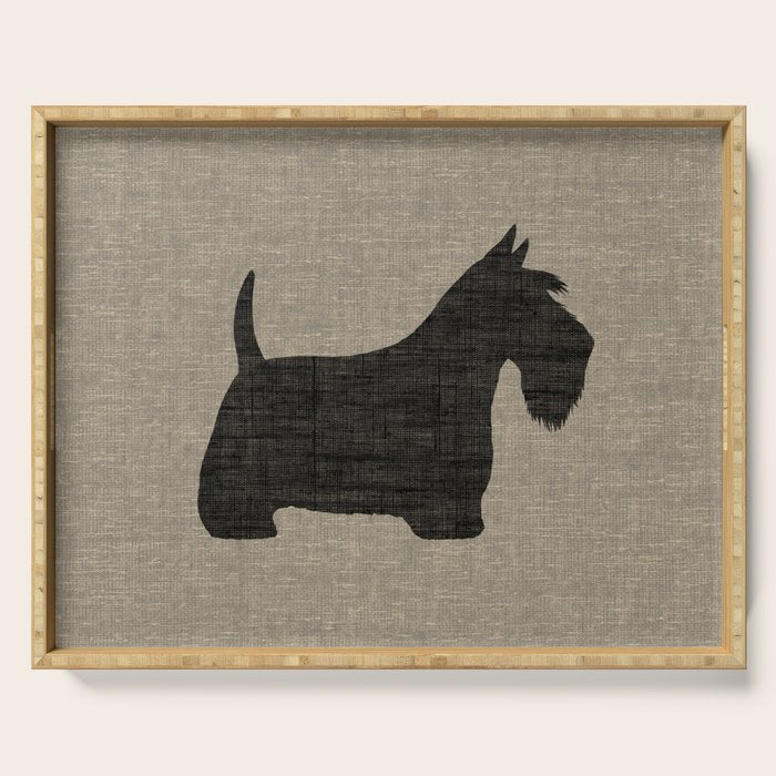 Scottish Terrier | Black Scottie Dog Silhouette Serving Tray Gallery Image 1