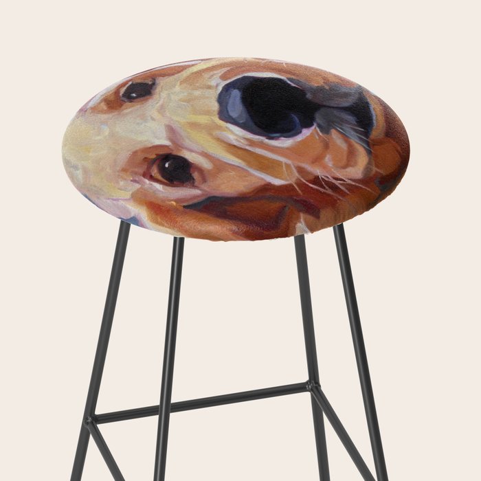 Golden Retriever Puppy Original Oil Painting Stool Gallery Image 2
