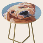 Golden Retriever Puppy Original Oil Painting Side Table Gallery Image 2